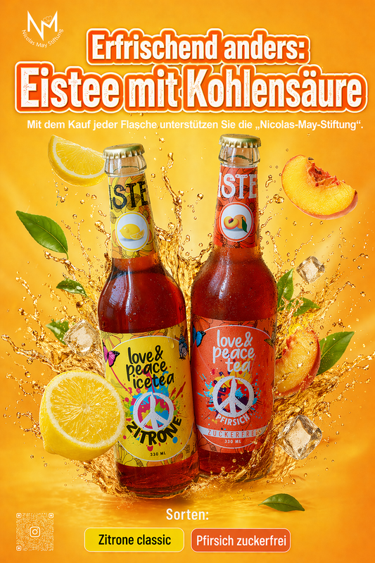 Love and Peace Eistee Pfirsich und Zitrone