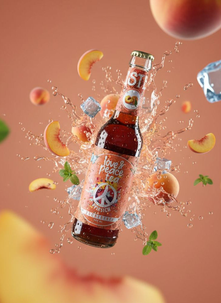 6er-Pack Love and Peace Eistee Pfirsich ohne Zucker